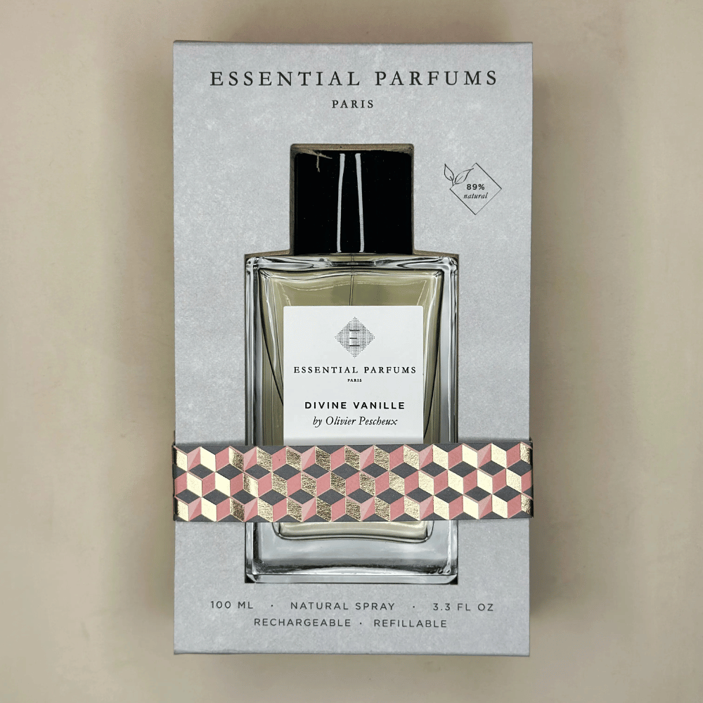 Divine Vanille - Eau de parfum de la marque Essential Parfum disponible en 100ml rechargeable et 10ml