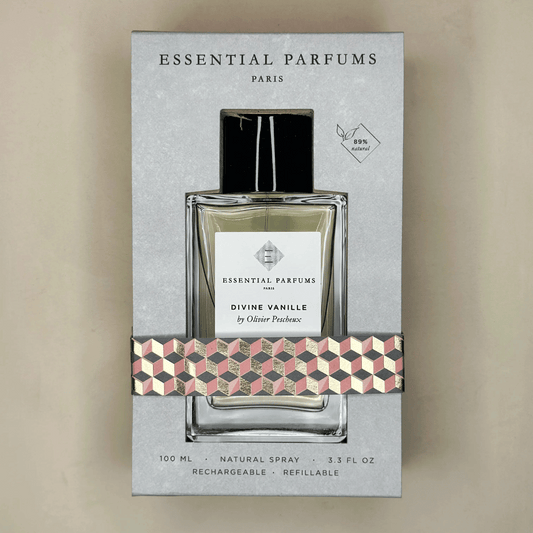 Divine Vanille - Eau de parfum de la marque Essential Parfum disponible en 100ml rechargeable et 10ml