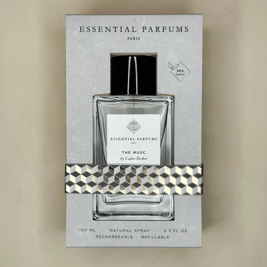 Le flacon de parfum The Musc by Calice Becker de la marque Essential Parfum est disponible en 100ml rechargeable et 10ml.